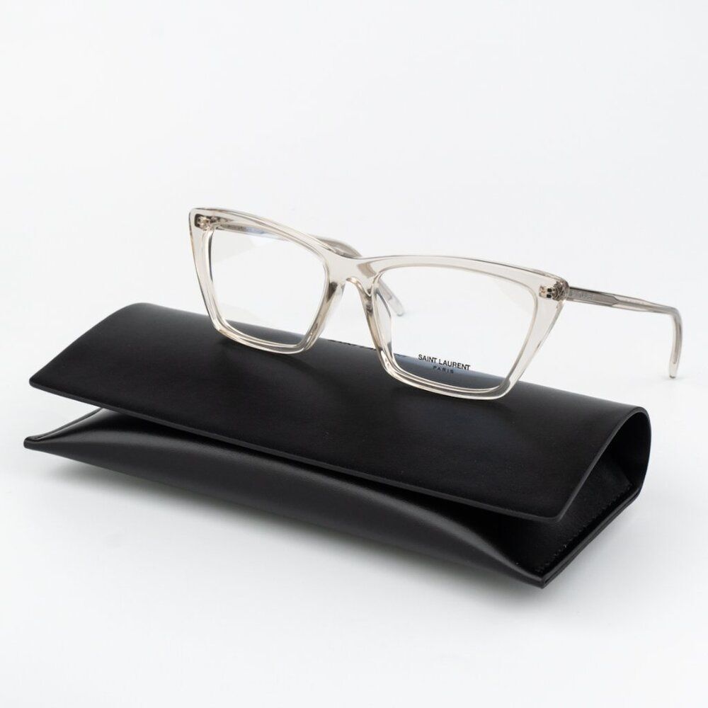 Saint Laurent Women Eyeglasses Beige Cat Eye SL737 MICA THIN OPT 004 BRAND NEW